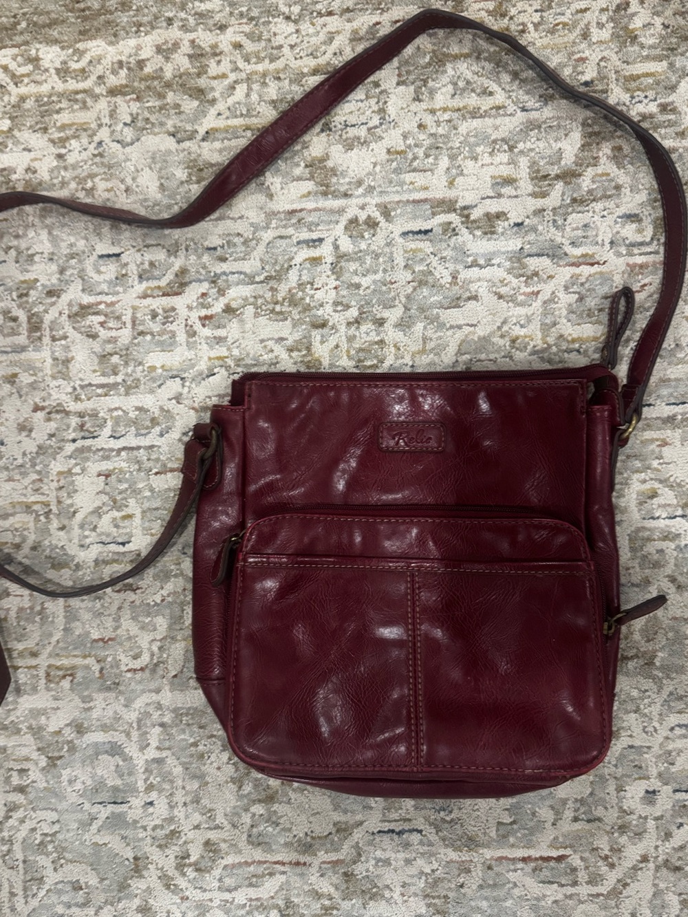 Relic by Fossil Y2K Faux Leather Crossbody Bag in Deep Red/ Burgundy